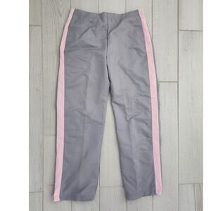Vintage Lady Foot Locker Track Pants Women's Size Medium Gray Pink Lined Wind